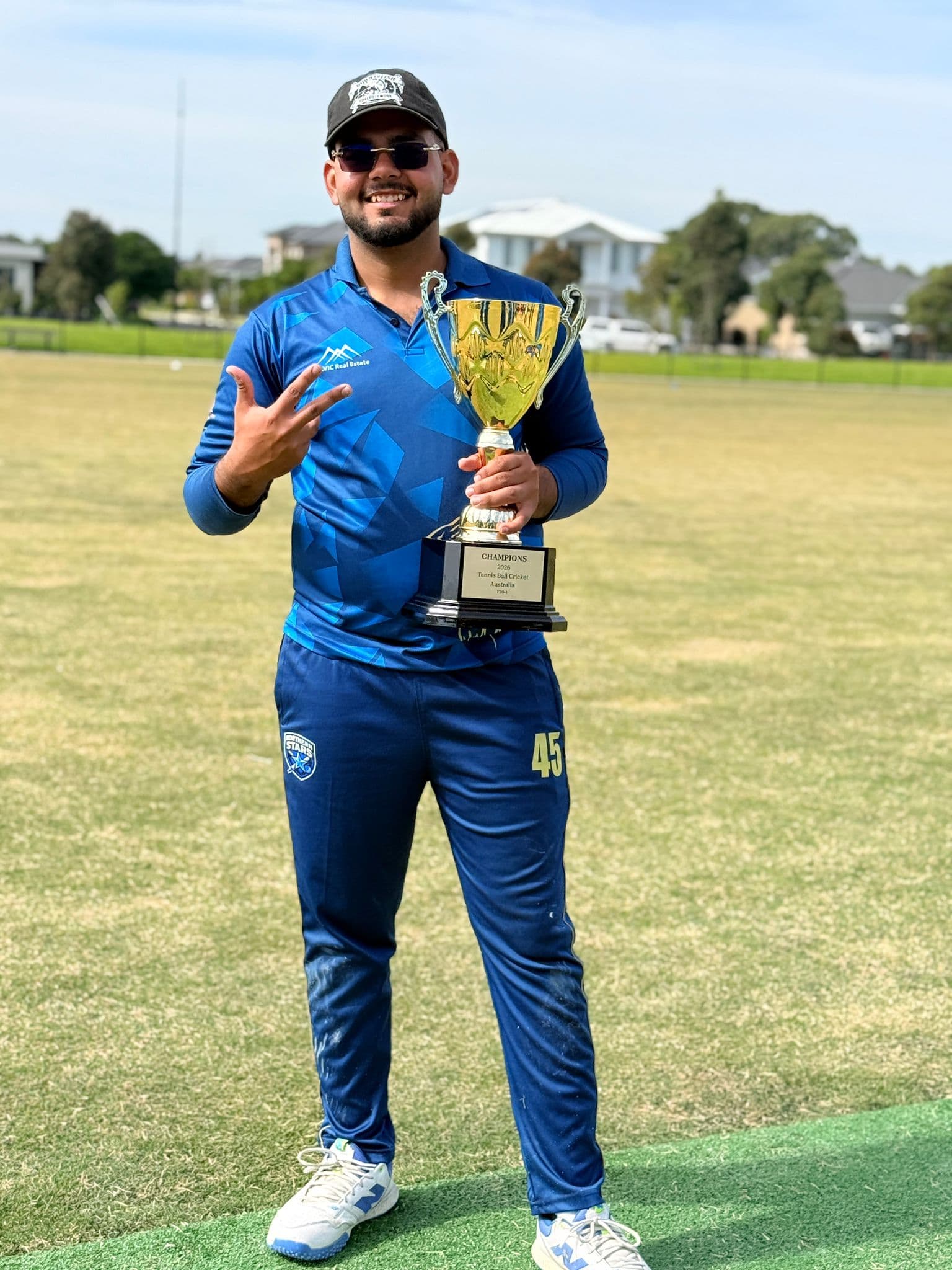 Northern Stars Cricket Club players celebrating their 2026 Tennis Ball Cricket Australia championship win