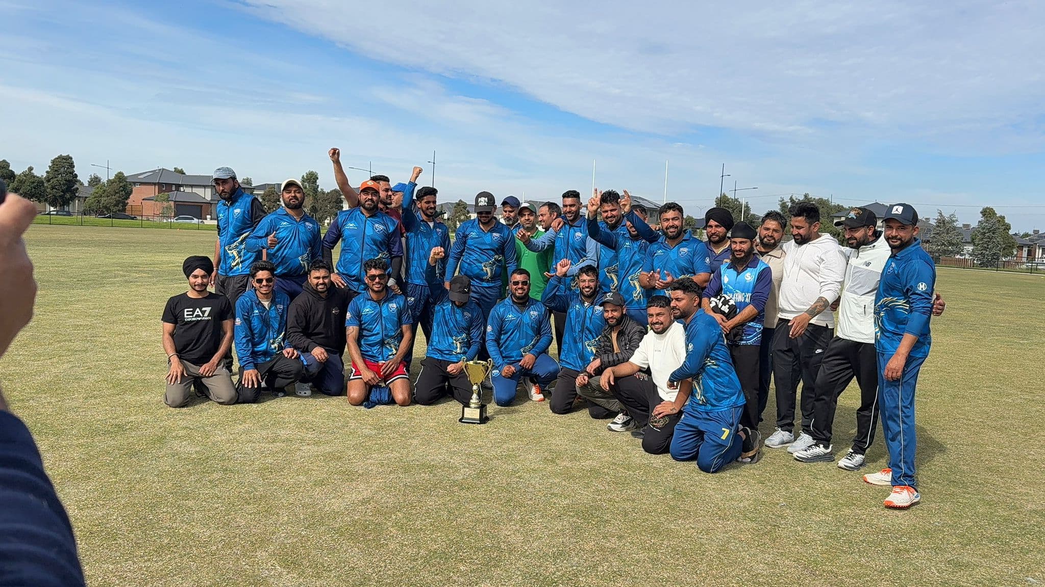 Northern Stars Cricket Club players celebrating their 2026 Tennis Ball Cricket Australia championship win