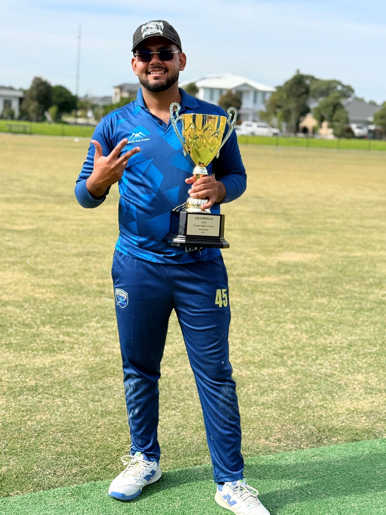 Northern Stars Cricket Club players celebrating their 2026 Tennis Ball Cricket Australia championship win