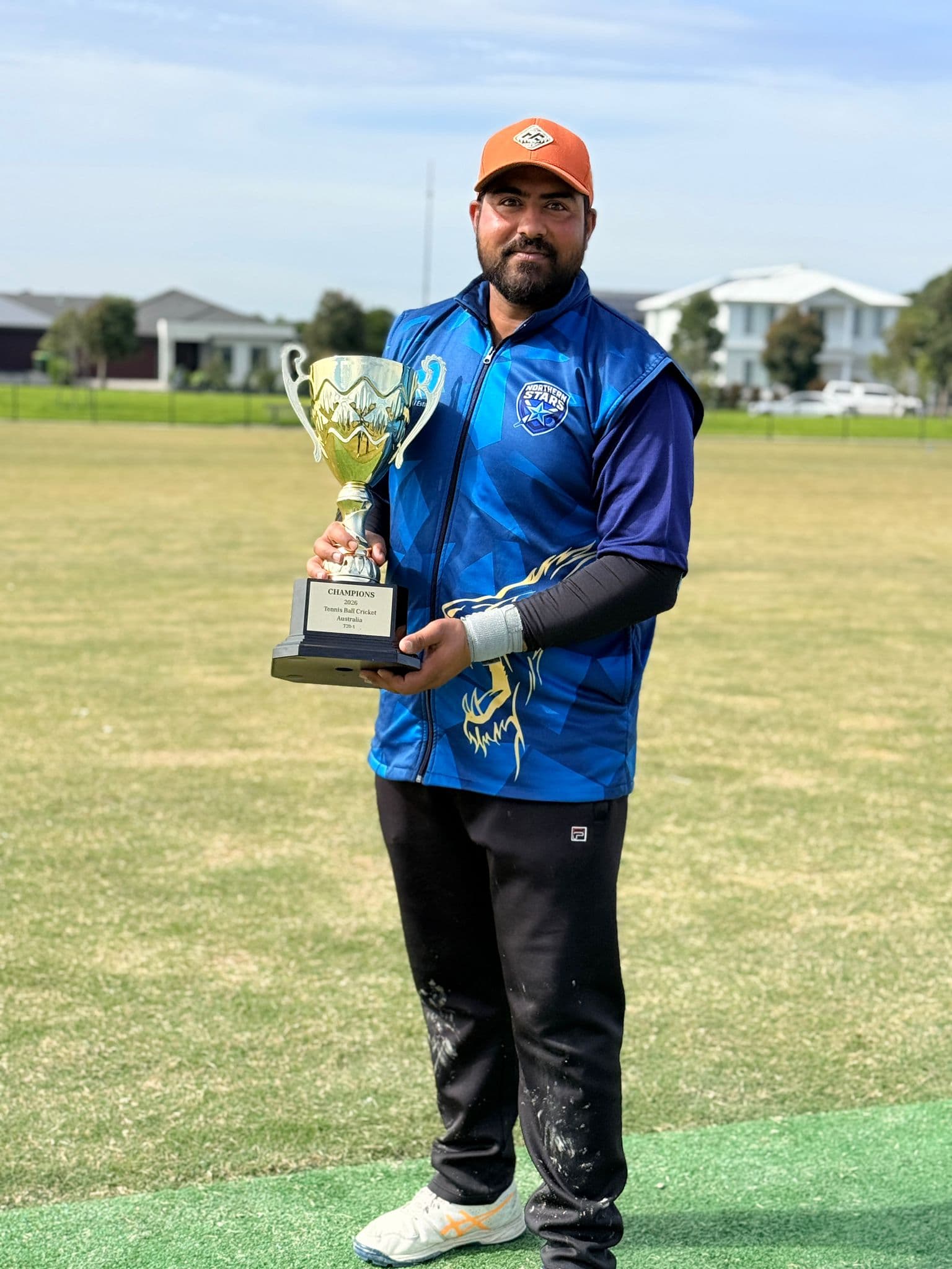 Northern Stars Cricket Club players celebrating their 2026 Tennis Ball Cricket Australia championship win