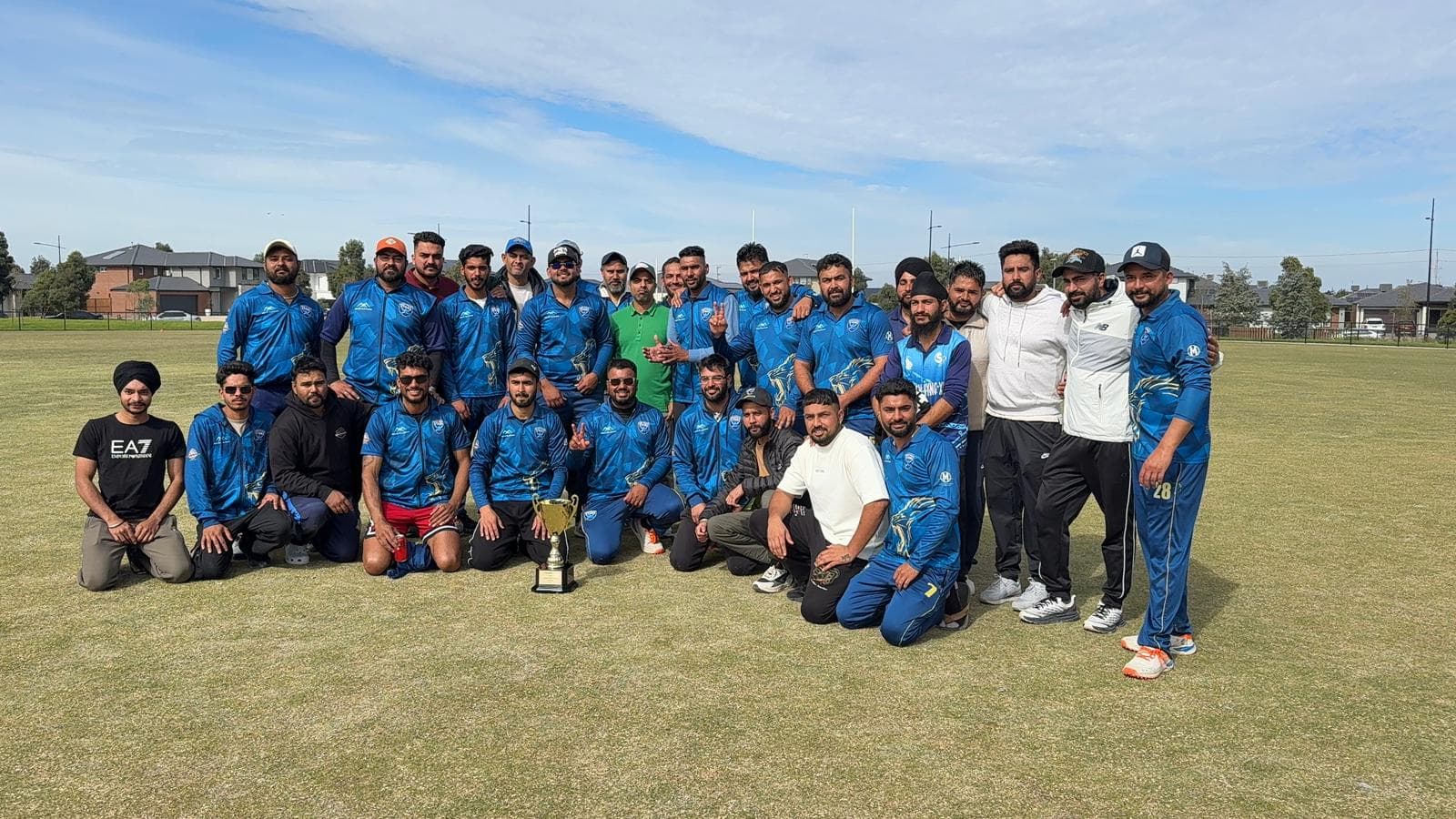 Northern Stars Cricket Club players celebrating their 2026 Tennis Ball Cricket Australia championship win