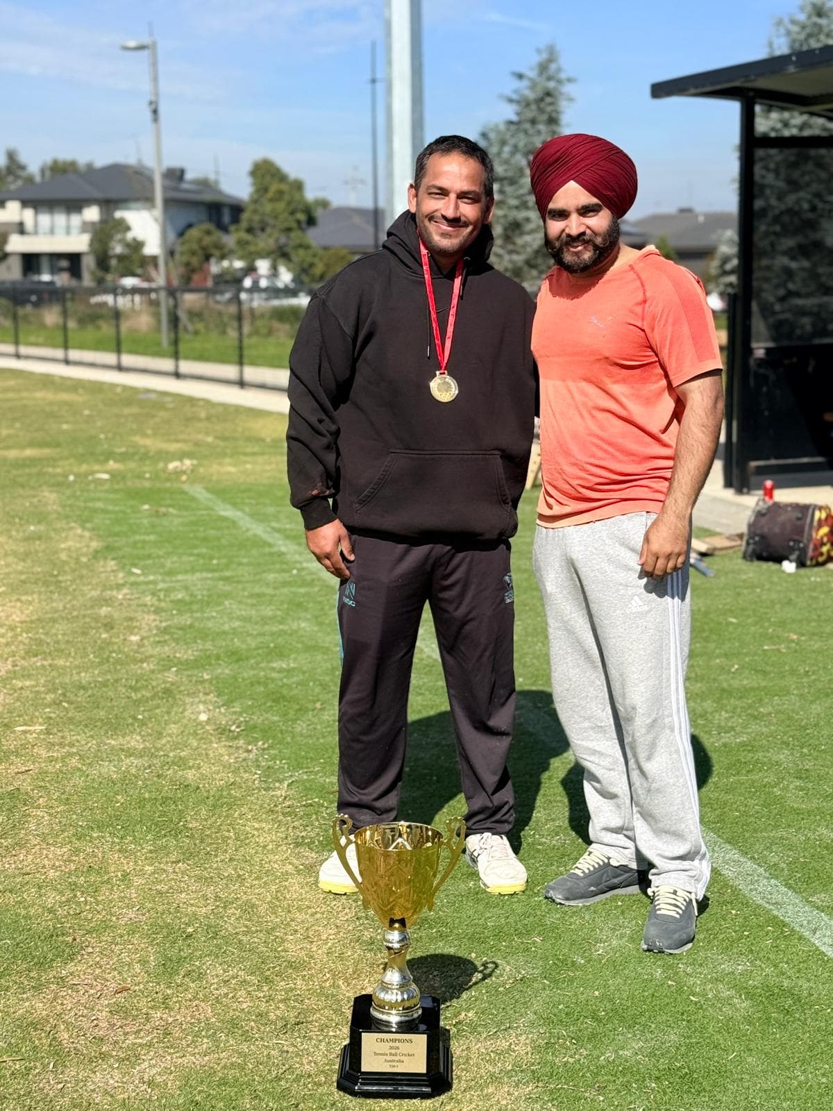 Northern Stars Cricket Club players celebrating their 2026 Tennis Ball Cricket Australia championship win
