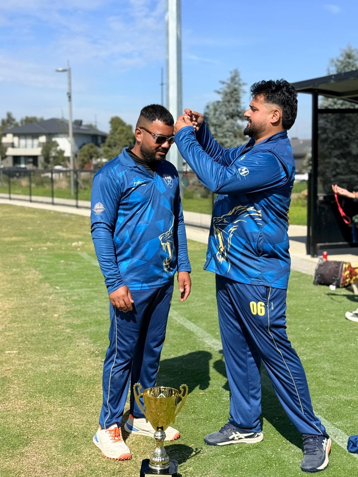 Northern Stars Cricket Club players celebrating their 2026 Tennis Ball Cricket Australia championship win