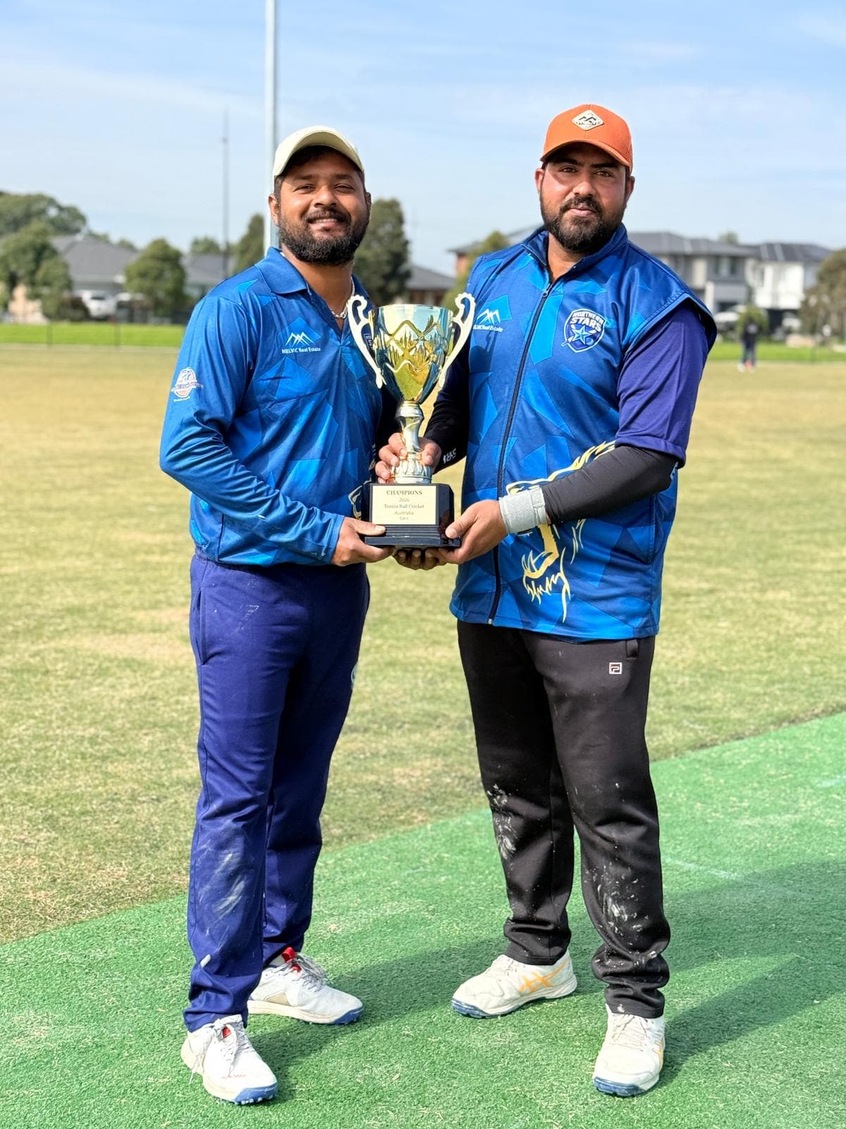 Northern Stars Cricket Club players celebrating their 2026 Tennis Ball Cricket Australia championship win