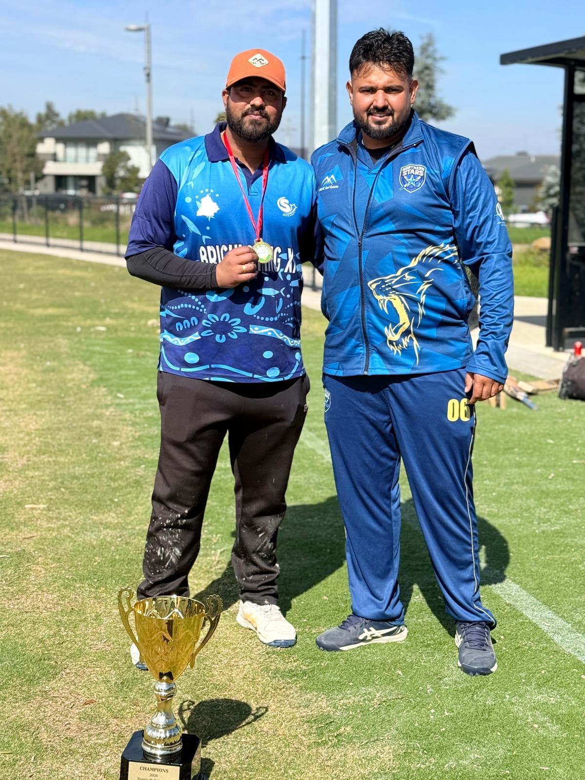Northern Stars Cricket Club players celebrating their 2026 Tennis Ball Cricket Australia championship win