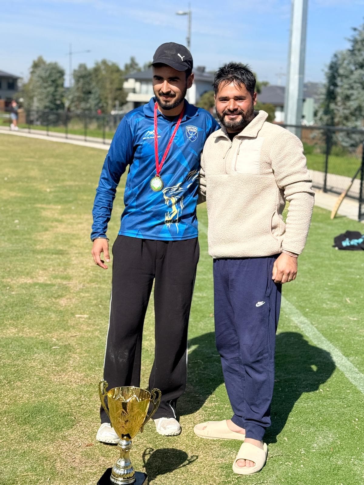 Northern Stars Cricket Club players celebrating their 2026 Tennis Ball Cricket Australia championship win