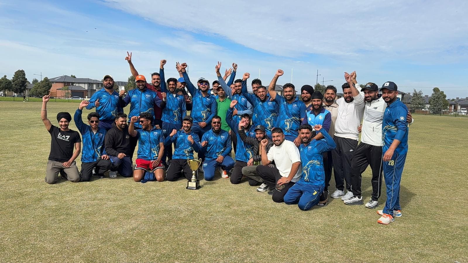 Northern Stars Cricket Club players with the championship trophy